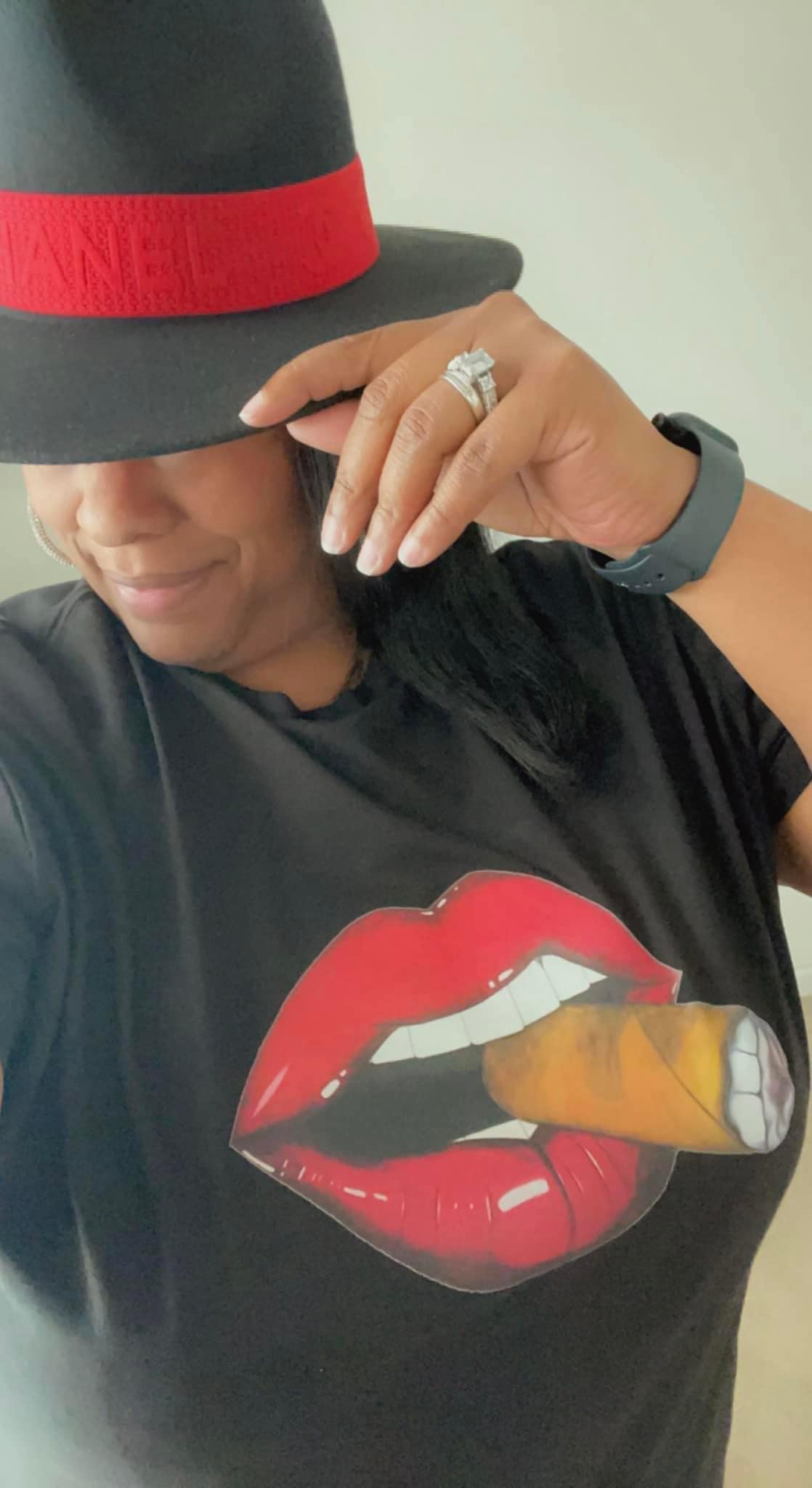 Red Lip With Cigar T shirt or Hoodie