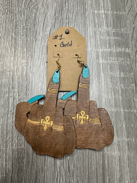 Hand-Painted Middle Finger Earrings