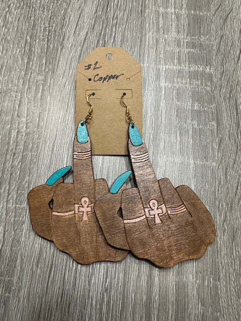 Hand-Painted Middle Finger Earrings Style #2