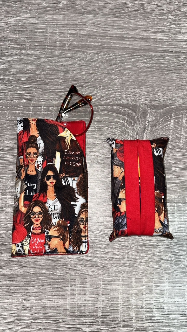 DIY Sewing projects Pre Cut Glasses Case with Matching Kleenex Holder